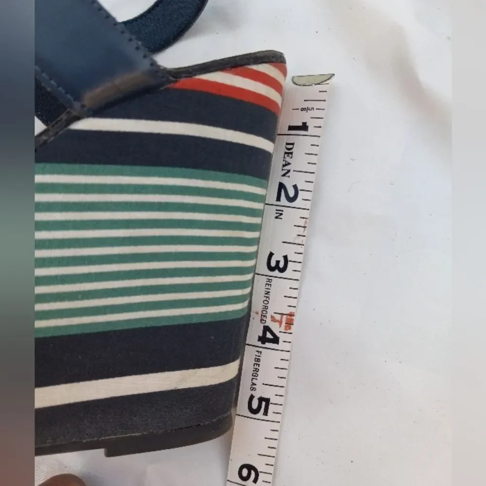 Montigo Bay Retro Striped Wedge Sandals Size 7